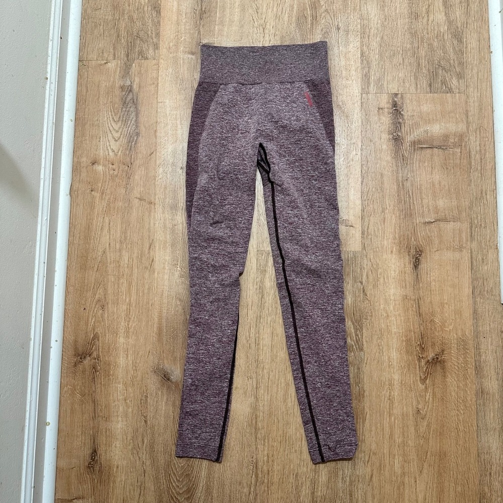 Gymshark | Maroon Grey Marl Knit Flex High Waisted Seamless Leggings, Size S